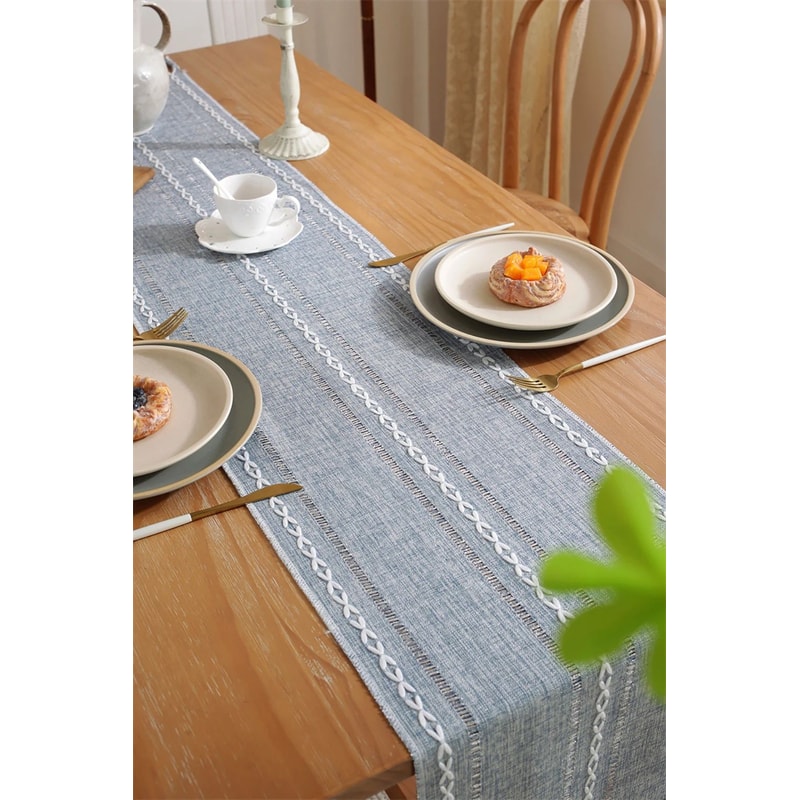 Green Boho Farmhouse Table Runner 11