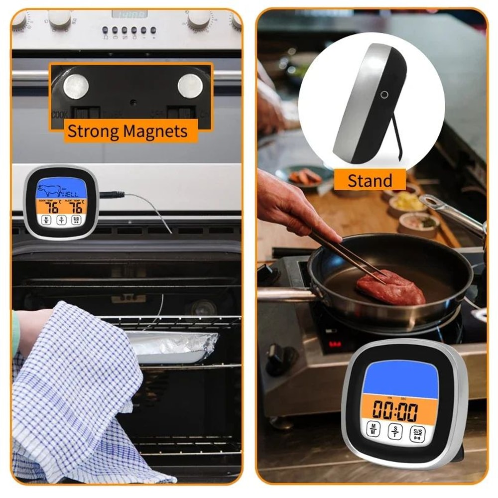 Digital Meat Thermometer With Touchscreen LCD And Timer 6
