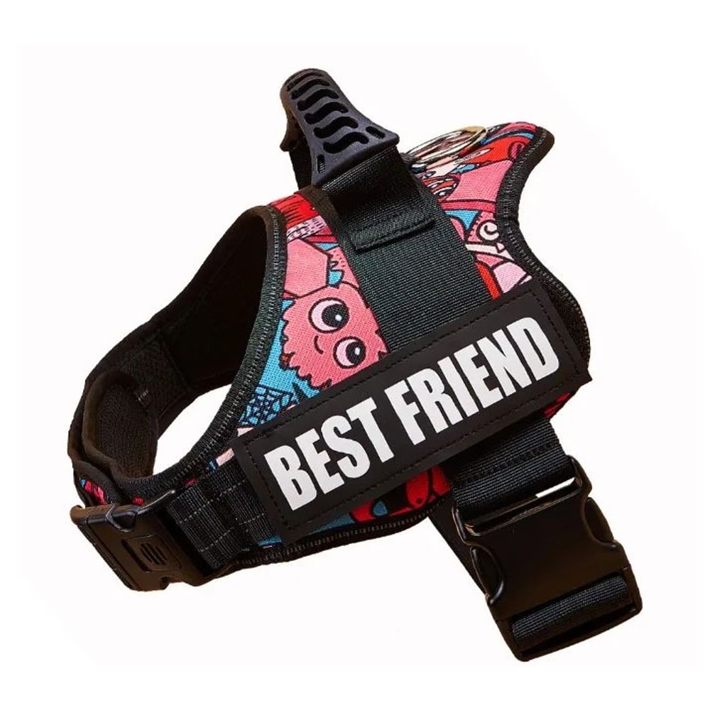 Adjustable Nylon Dog Harness With Custom ID Tag 17