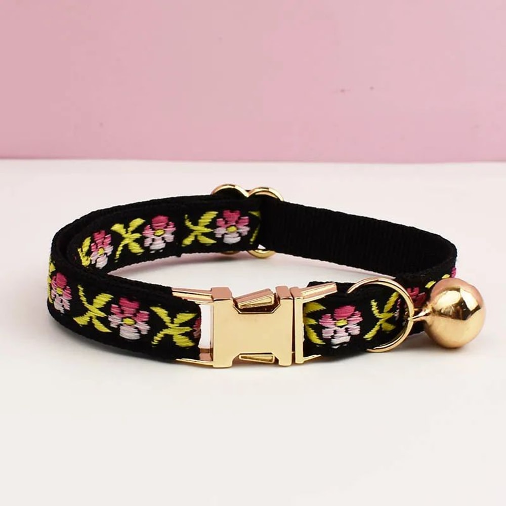 Personalized Cute Cat Collar And Leash Set With Bell 17