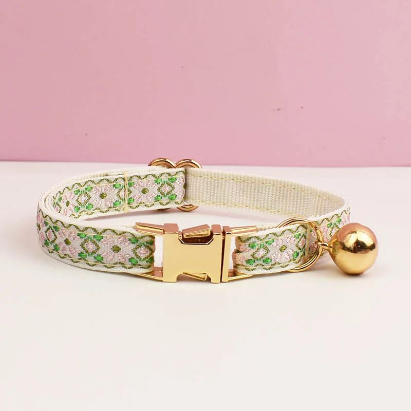Personalized Cute Cat Collar And Leash Set With Bell 20