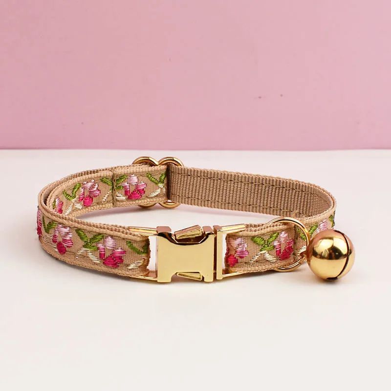 Personalized Cute Cat Collar And Leash Set With Bell 13