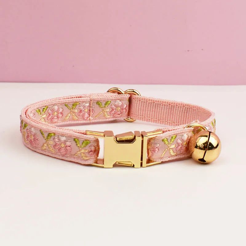 Personalized Cute Cat Collar And Leash Set With Bell 14