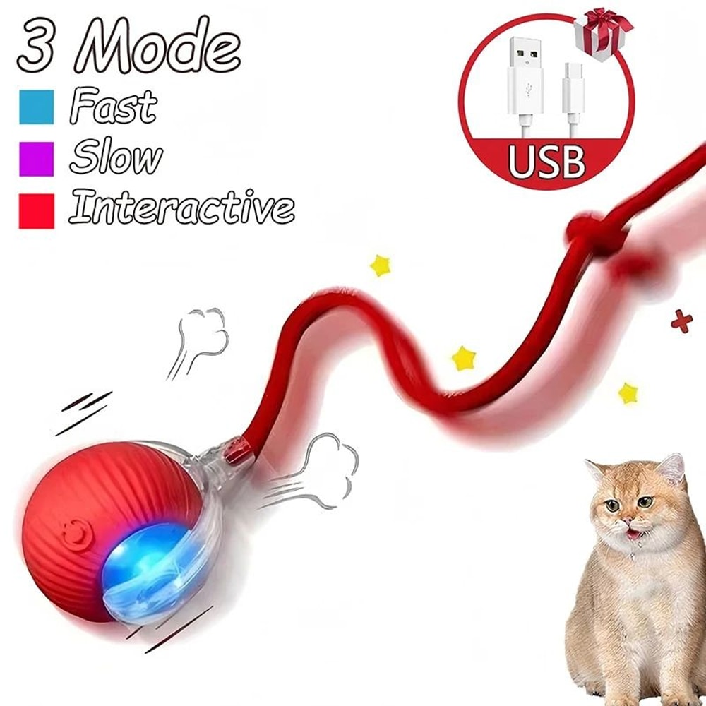 Rechargeable Interactive Rolling Ball Toy For Cats And Dogs 11