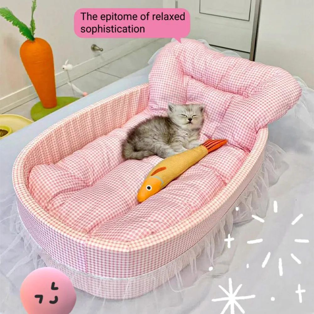 Cute Lace Trimmed Princess Pet Sofa Bed 3