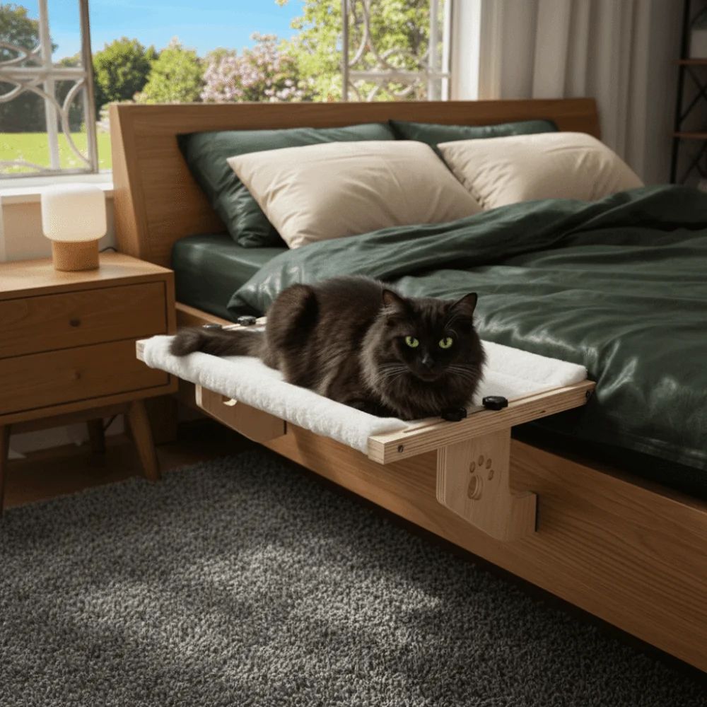 Wooden Frame Cat Window Hammock Bed 1