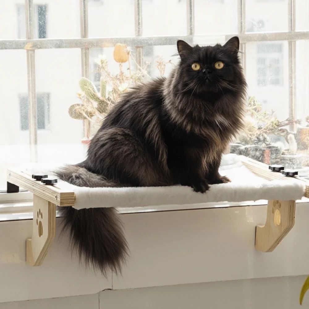 Wooden Frame Cat Window Hammock Bed 11