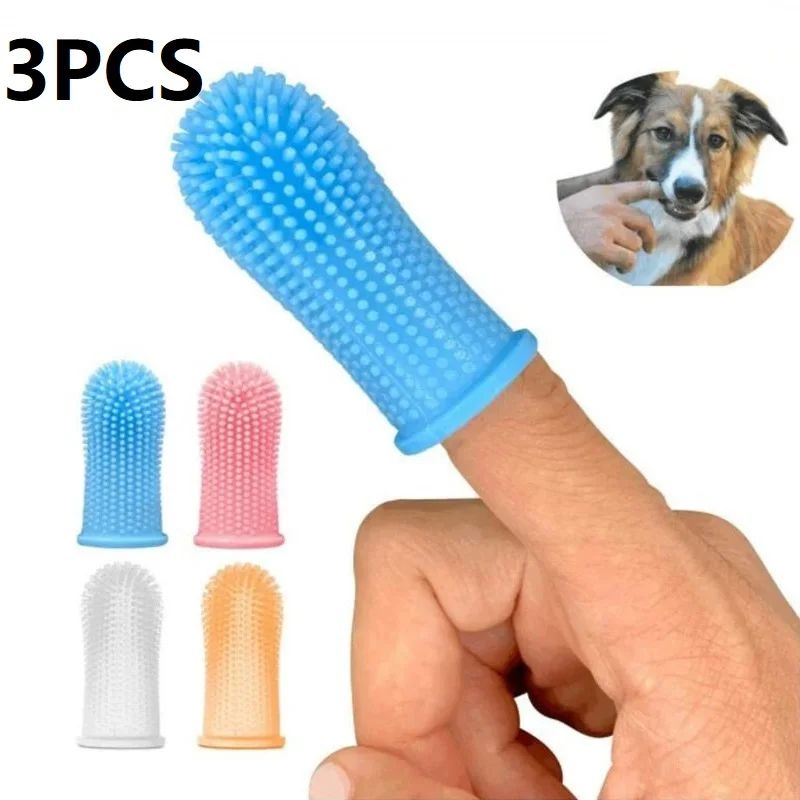 3PCS Pet Finger Toothbrush Dental Cleaning Set 0