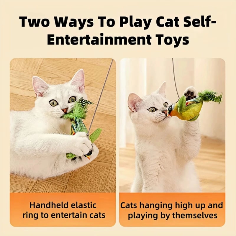 Interactive Plush Bird Sound Cat Toy With Catnip 3