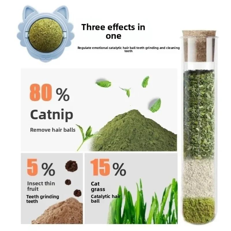 Natural Rotatable Catnip Wall Ball Toy For Cats 6