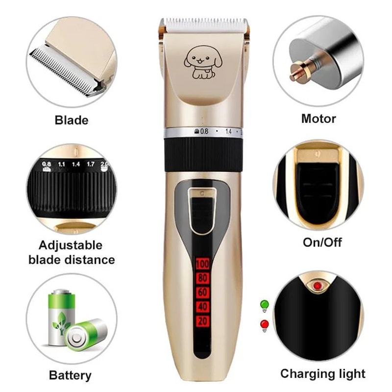 Electric Pet Grooming Clipper Set 10