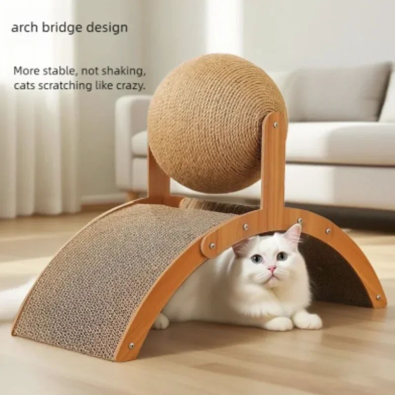 Wooden Cat Scratching Ball Toy 1