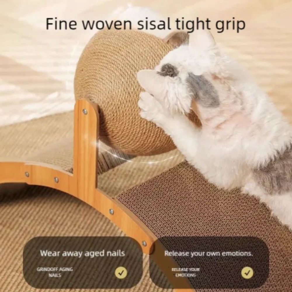 Wooden Cat Scratching Ball Toy 4