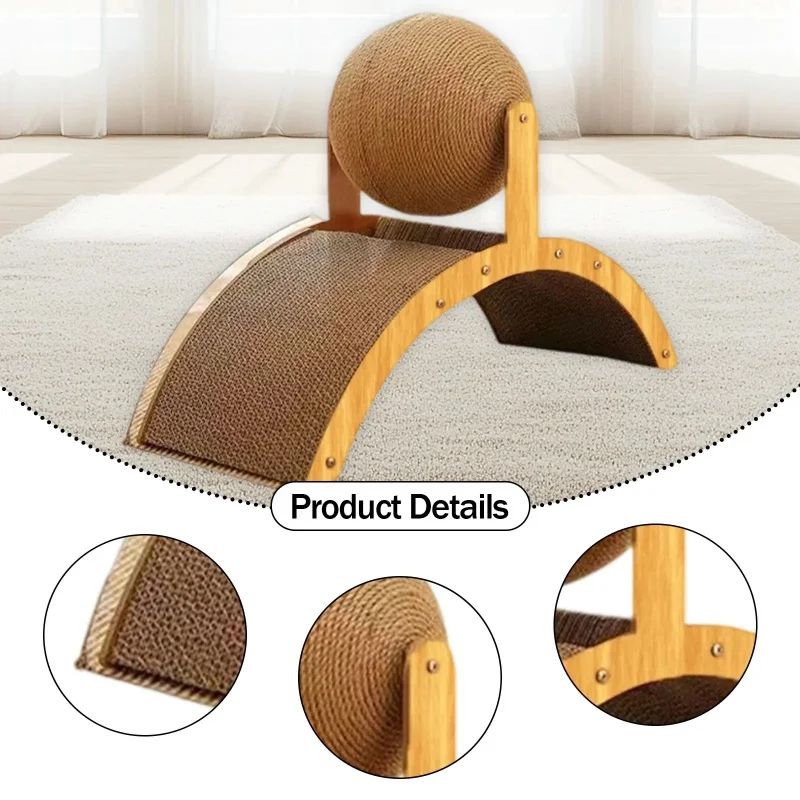 Wooden Cat Scratching Ball Toy 7