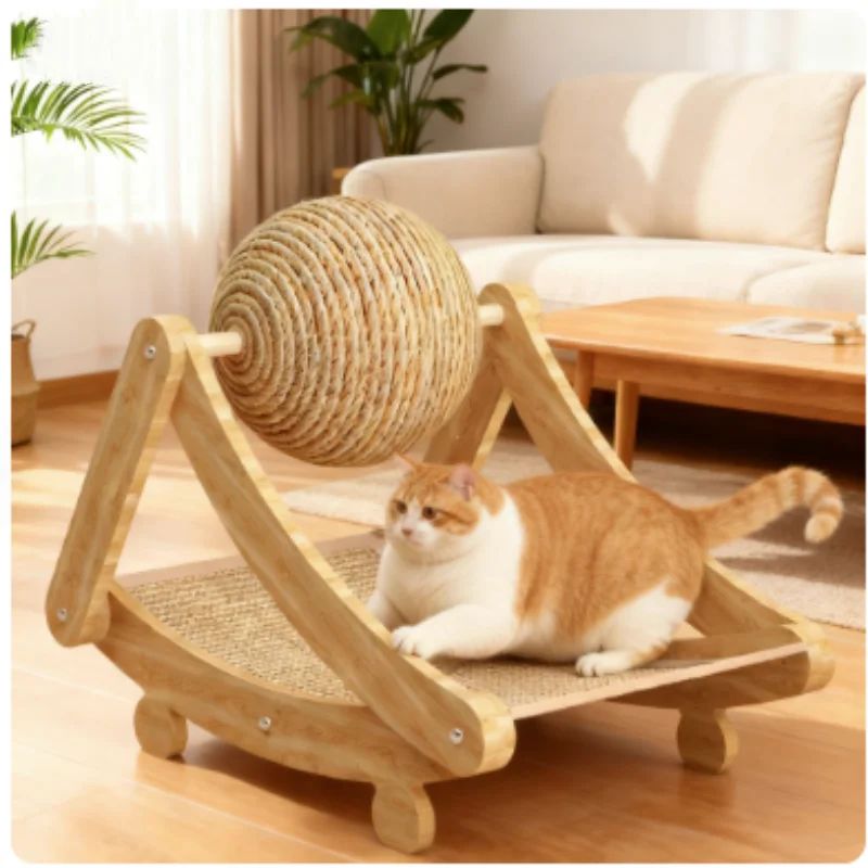 Wooden Cat Scratching Ball Toy 10