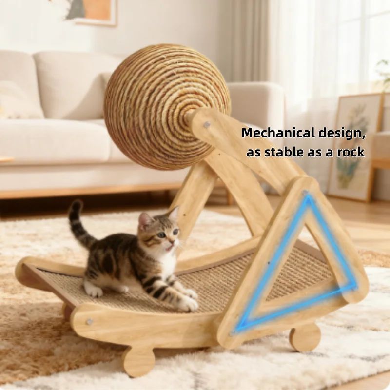 Wooden Cat Scratching Ball Toy 11