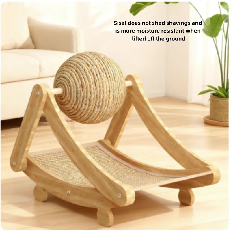 Wooden Cat Scratching Ball Toy 12