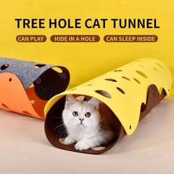 collapsible felt cat tunnel nest toy