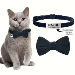 custom engraved cat bow tie collar