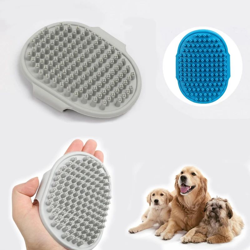 Pet Grooming Bath Brush With Soft Rubber Bristles 0