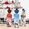 Christmas Wine Bottle Cover Set With Santa And Snowman Design 13