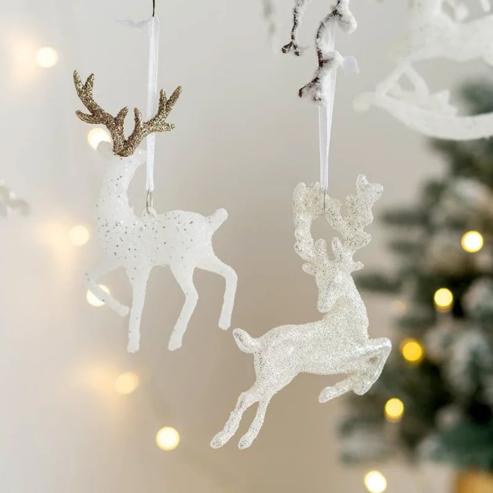 Christmas Tree Hanging Pendant Deer Angel And Star Ornament 5