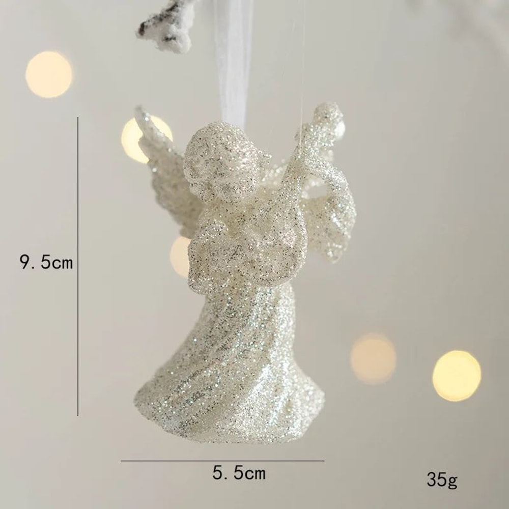 Christmas Tree Hanging Pendant Deer Angel And Star Ornament 6