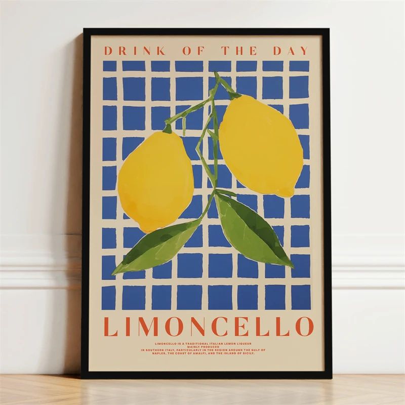 French Breakfast Canvas Wall Art Lemon Wine Oyster And Pasta Poster 19