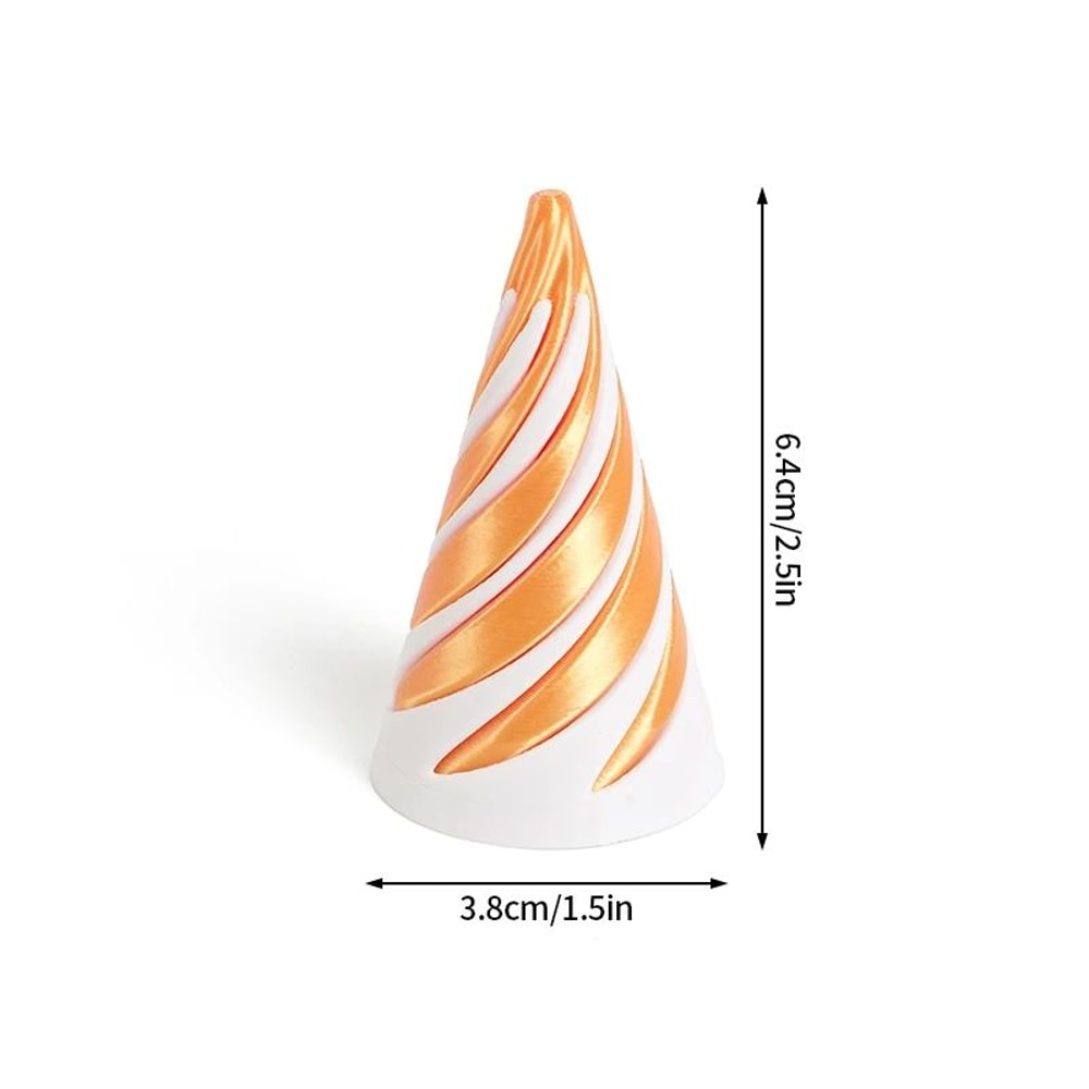 3D Printed Rotating Spiral Cone Fidget Toy Impossible Pyramid Bunny Desk Decor 7