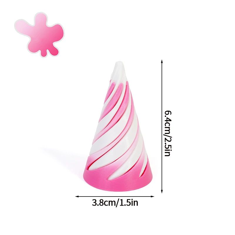 3D Printed Rotating Spiral Cone Fidget Toy Impossible Pyramid Bunny Desk Decor 19
