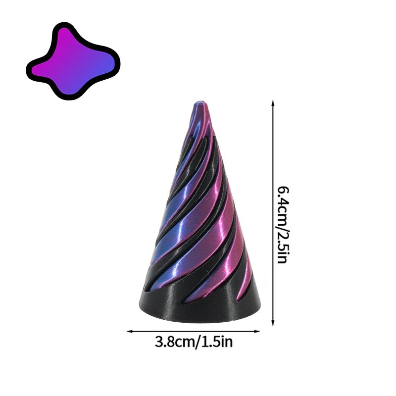 3D Printed Rotating Spiral Cone Fidget Toy Impossible Pyramid Bunny Desk Decor 22