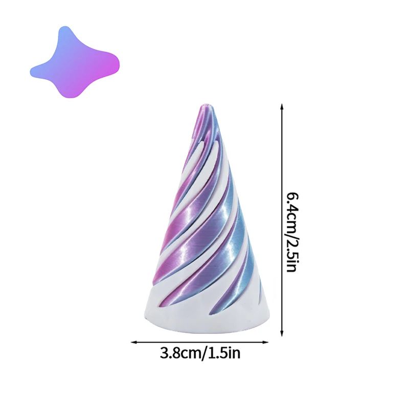 3D Printed Rotating Spiral Cone Fidget Toy Impossible Pyramid Bunny Desk Decor 24