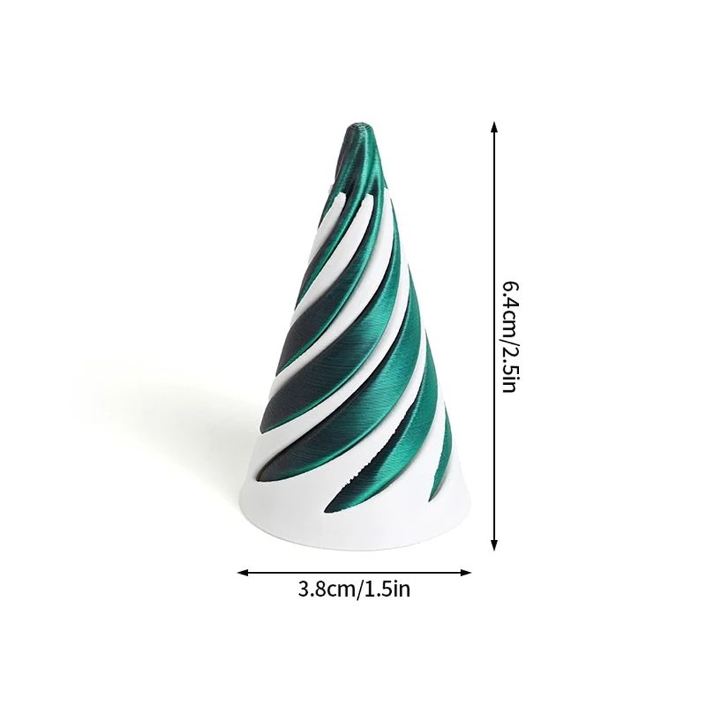 3D Printed Rotating Spiral Cone Fidget Toy Impossible Pyramid Bunny Desk Decor 10