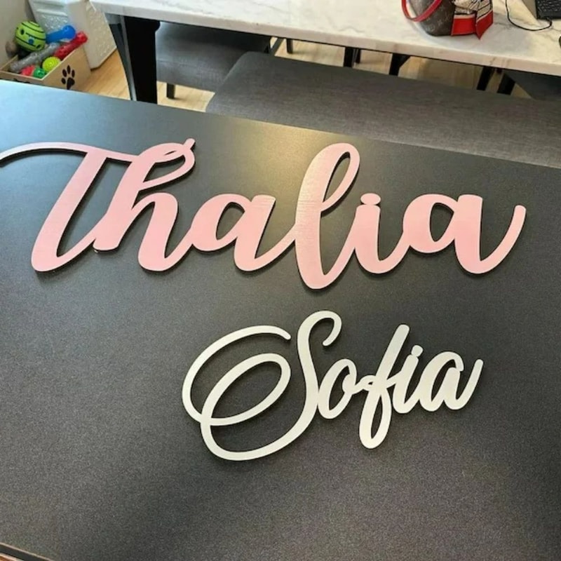 Custom Wooden Name Sign Personalized Nursery Wall Decor For Baby Room 2