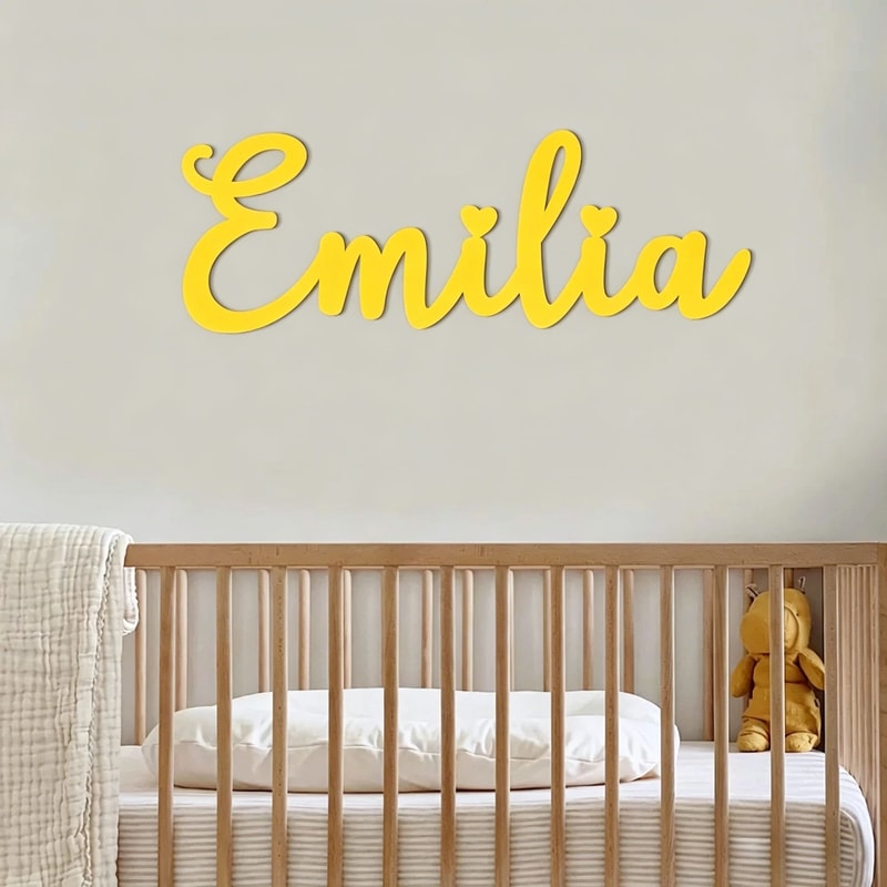 Custom Wooden Name Sign Personalized Nursery Wall Decor For Baby Room 16