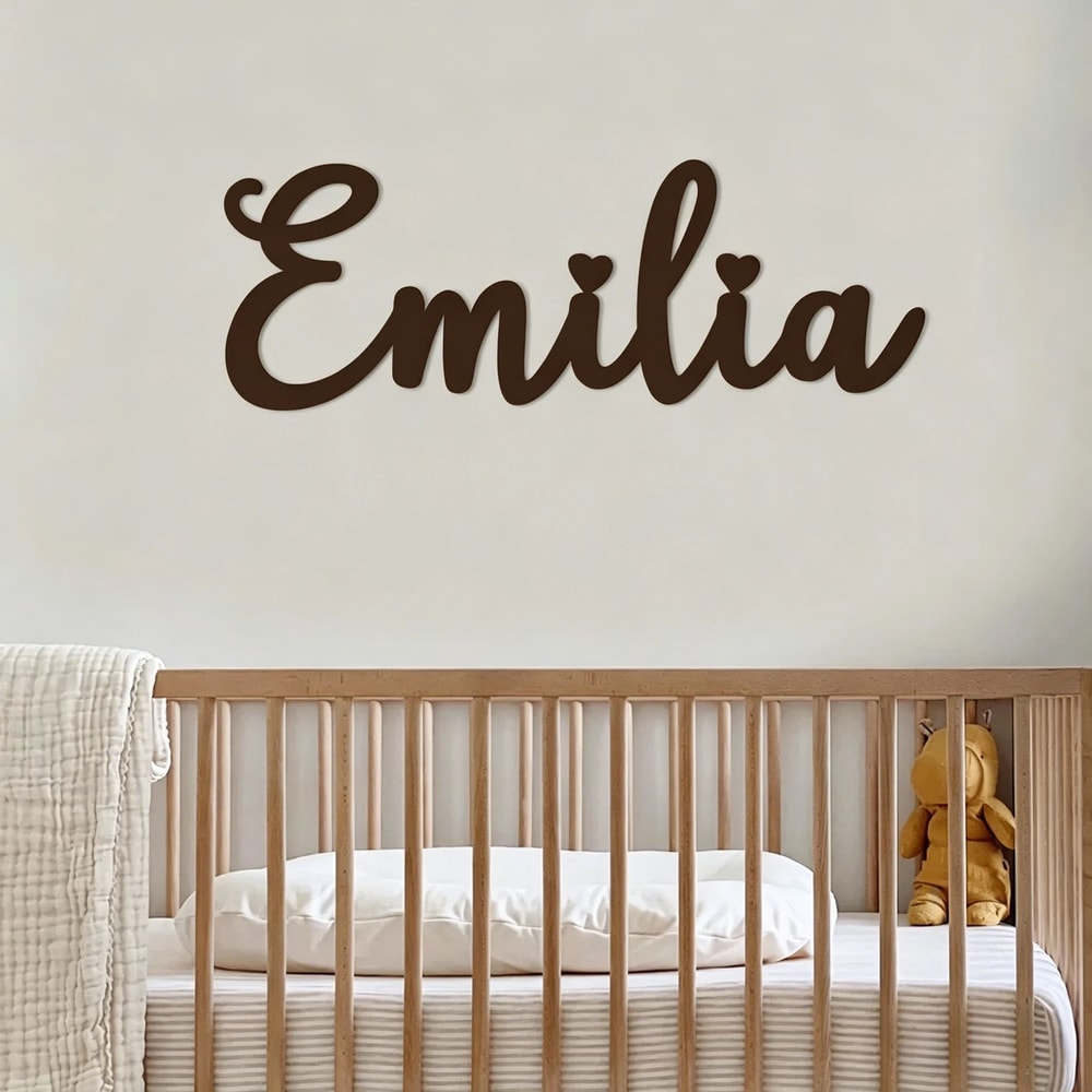 Custom Wooden Name Sign Personalized Nursery Wall Decor For Baby Room 9