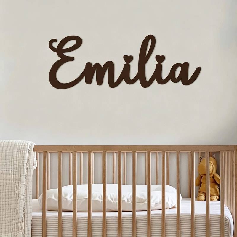 Custom Wooden Name Sign Personalized Nursery Wall Decor For Baby Room 9