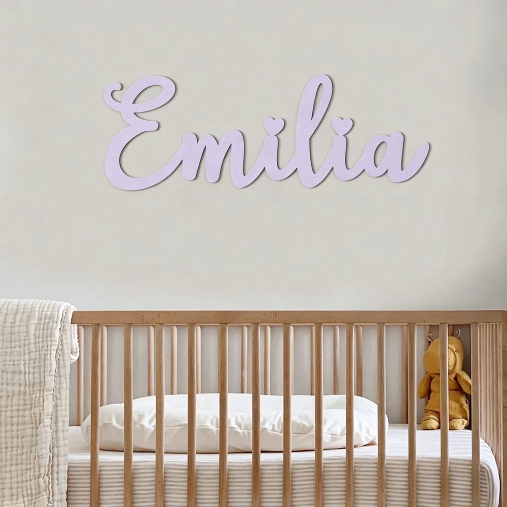 Custom Wooden Name Sign Personalized Nursery Wall Decor For Baby Room 12