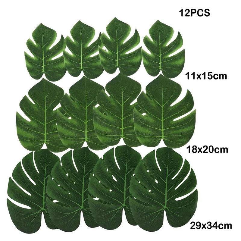 Artificial Tropical Palm Leaves Party Decoration Set 10