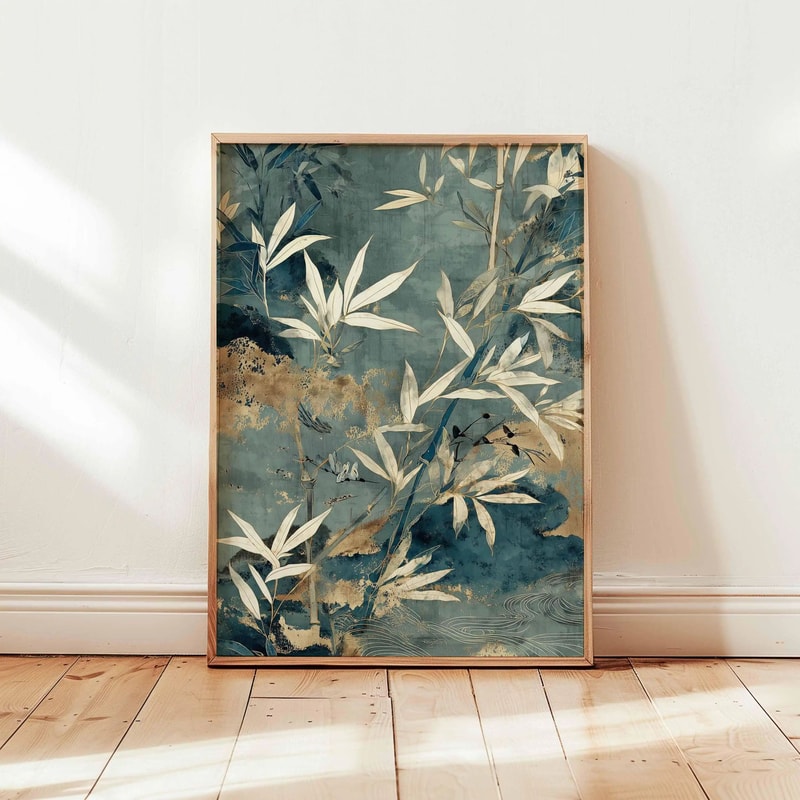 Vintage Japanese Crane Ukiyoe Wall Art Print 6
