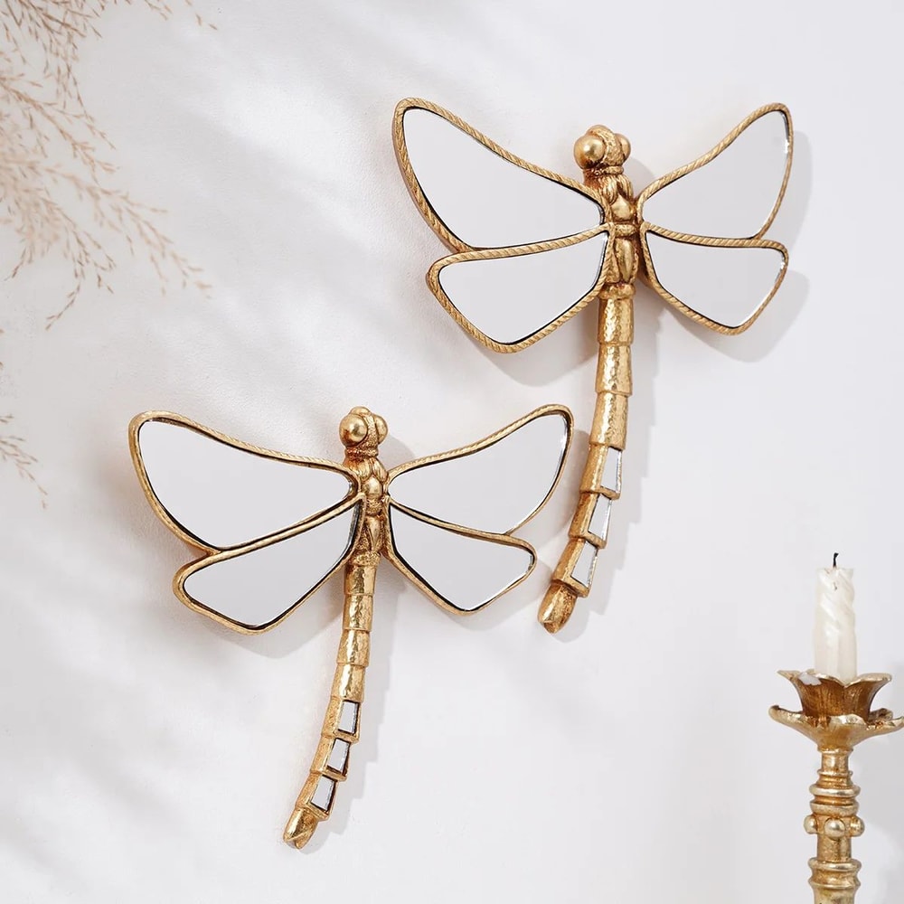 Golden Dragonfly Wall Hanging Decor 0