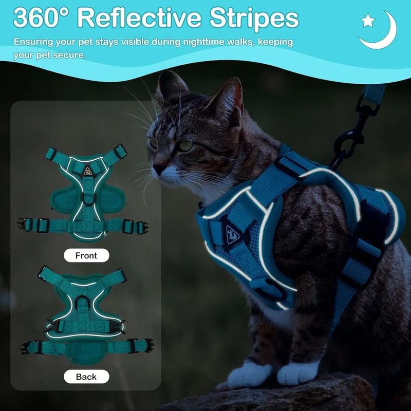 Reflective Adjustable Cat Harness And Leash Set 2