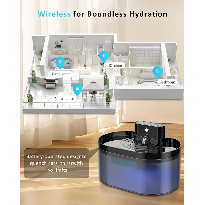 Wireless Cat Water Fountain Replacement Filters Set 4