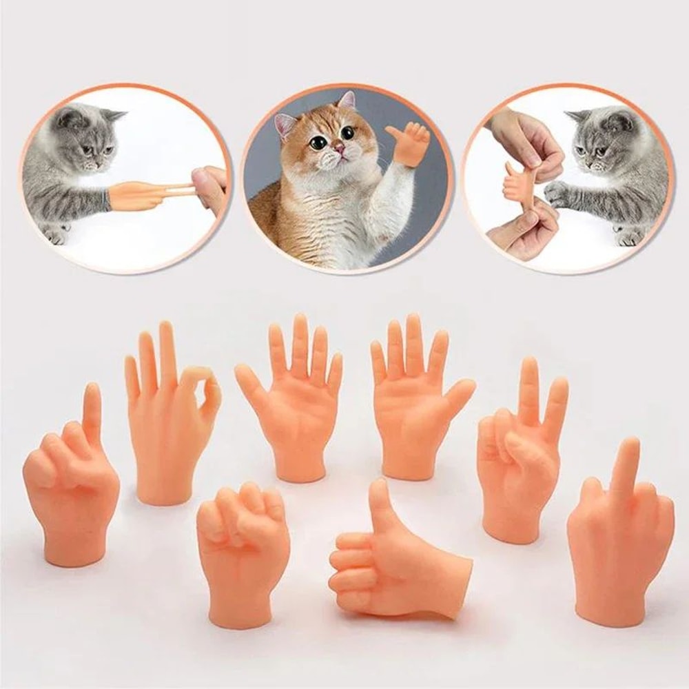 Stretchable Finger Cat Teasing Toy Gloves 0