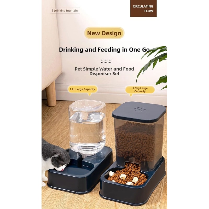 Automatic Pet Food And Water Dispenser Set 6