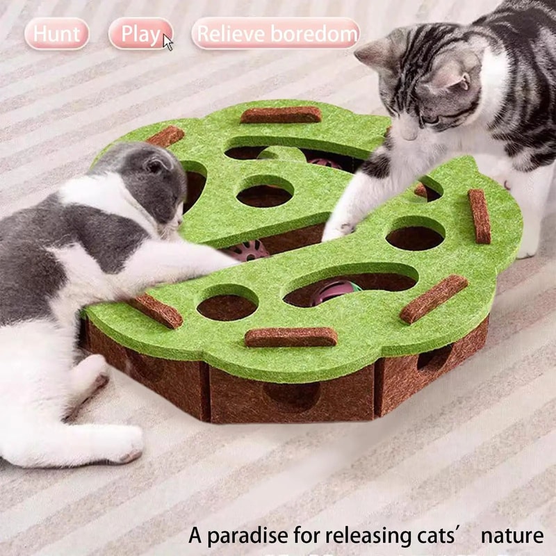 Interactive Cat Puzzle Maze Scratcher Toy 0