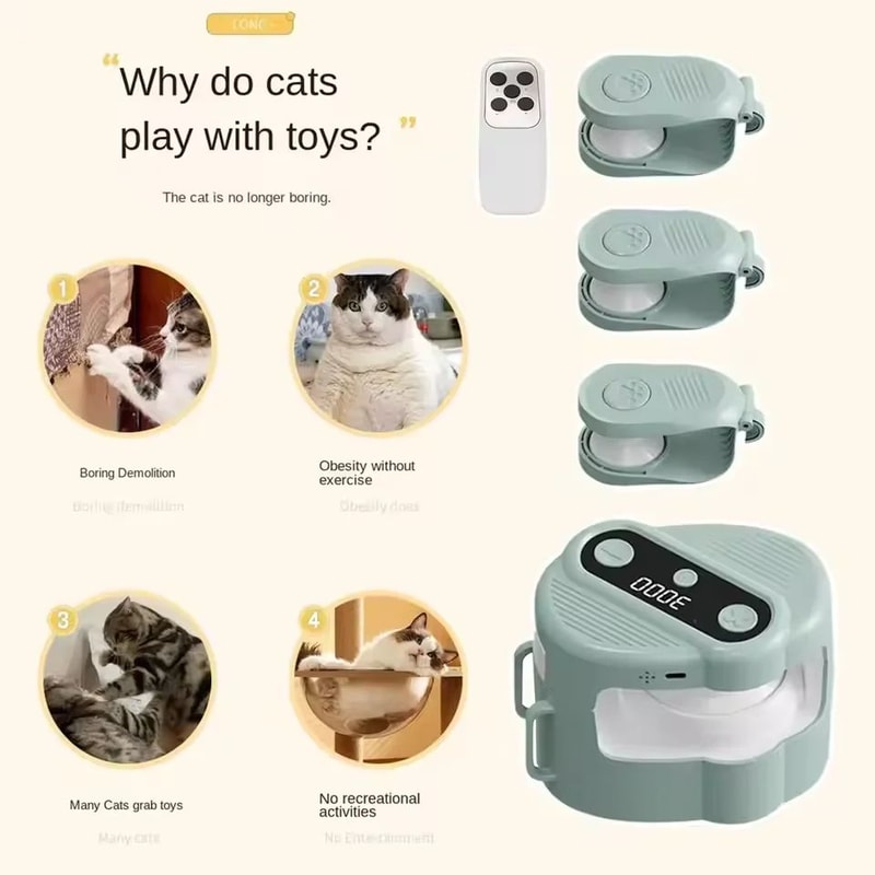 Automatic Cat Chaser Toy With Bird Sound 1