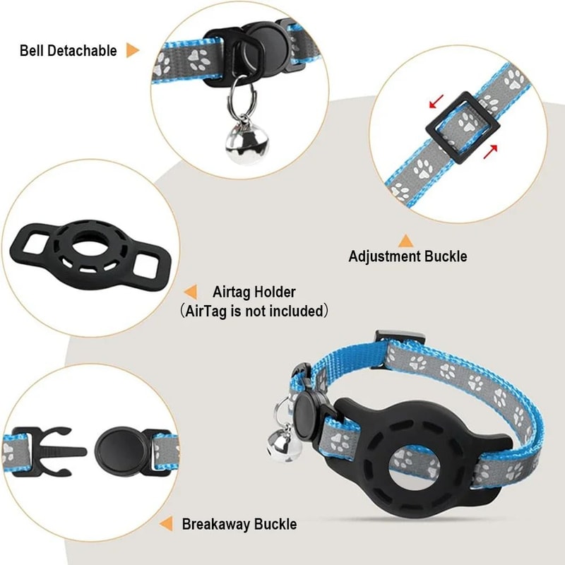 AirTag Safety Cat Collar With Bell 1