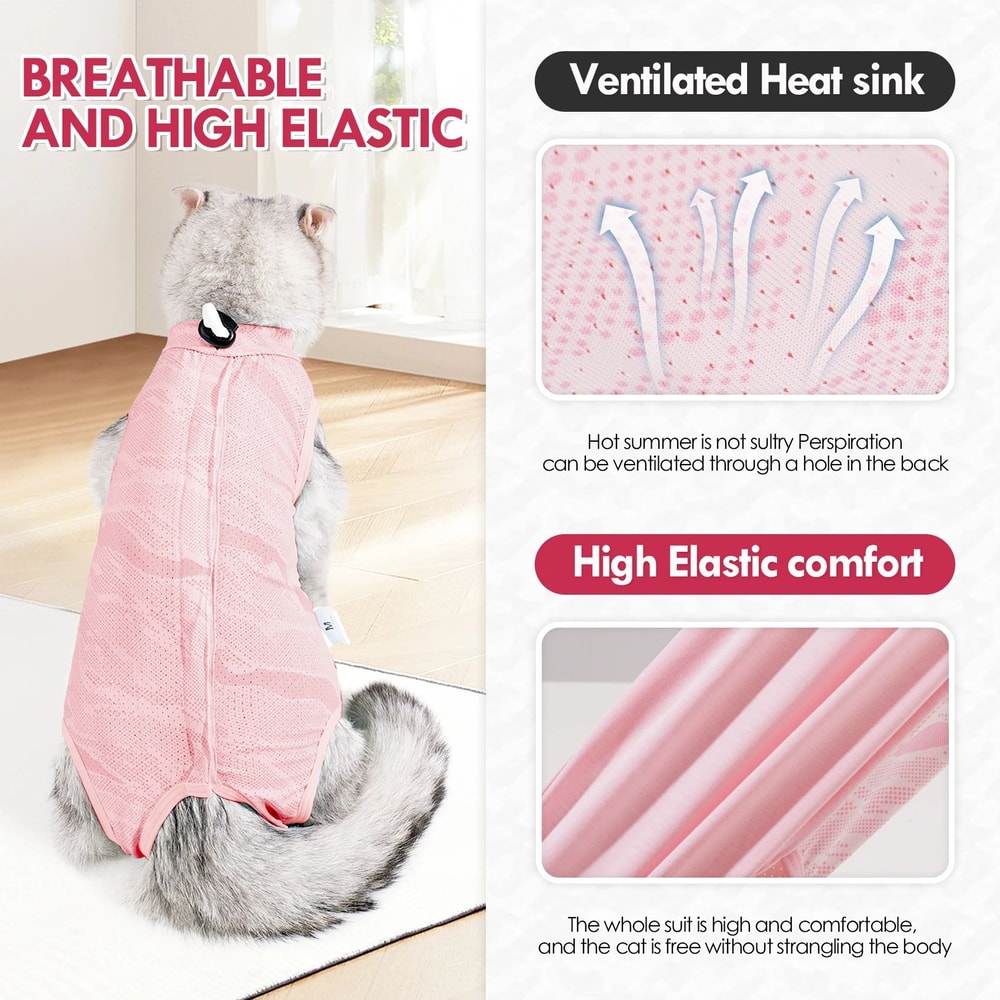 Breathable Cat Recovery Suit For Surgery 1