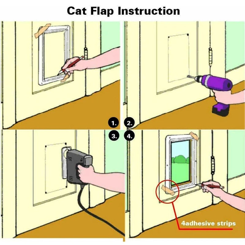 4 Way Locking Pet Flap Door 4